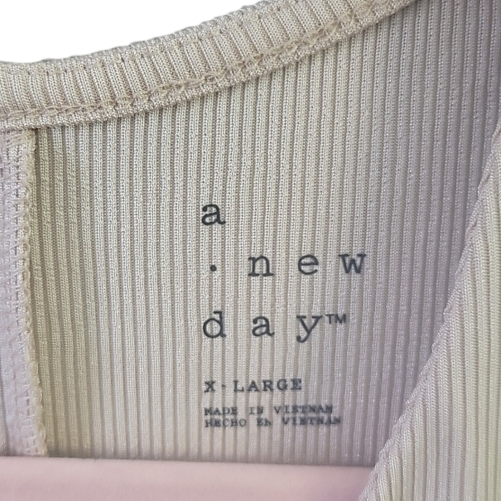 NWT- A New Day - Cream Ribbed Razerback Tank Top - Size XL - Picture 5 of 9